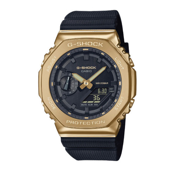 Casio G-SHOCK Metal-Covered Men Analog-Digital Watch - Black & Gold | GM-2100G-1A9DR