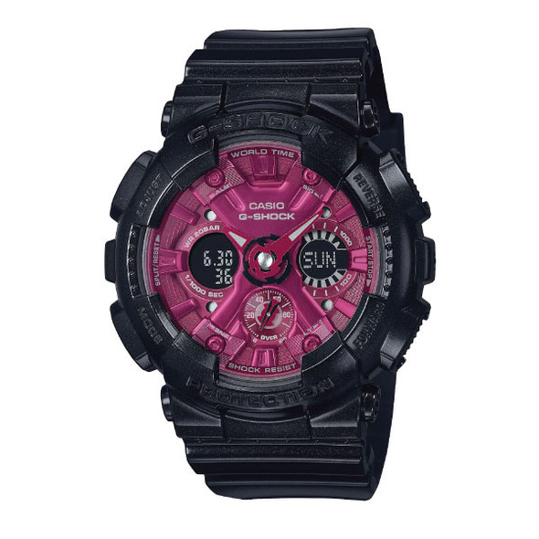 Casio G-SHOCK Black & Red Women Analog-Digital Watch - Black & Purple | GMA-S120RB-1ADR