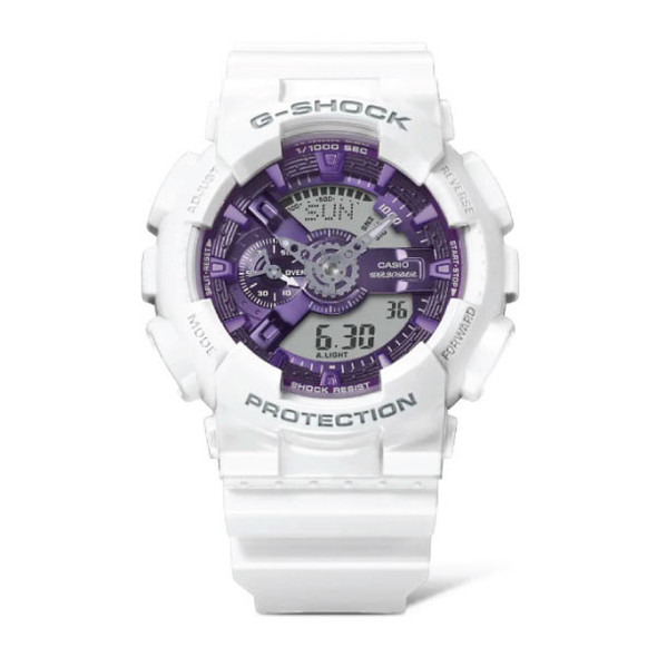 Casio G-SHOCK Seasonal Collection Casual Men Analog-Digital Watch - White & Purple | GA-110WS-7ADR