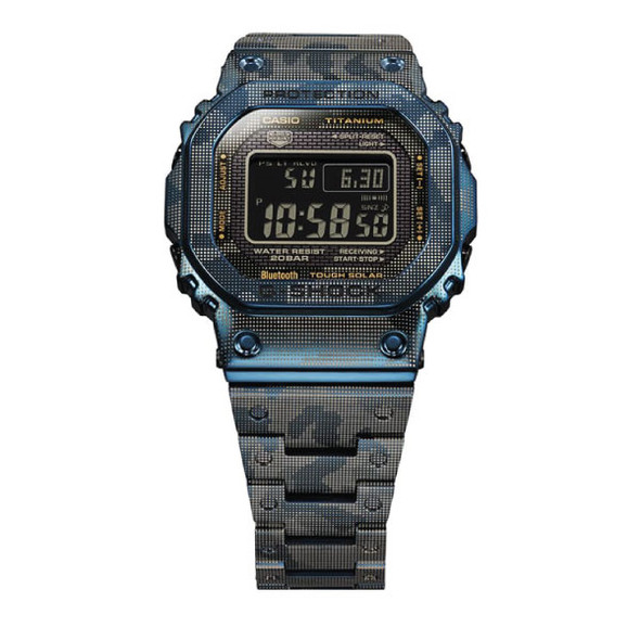 Casio G-SHOCK Full Metal Titanium Men Watch - Blue & Black Camouflage | GMW-B5000TCF-2DR