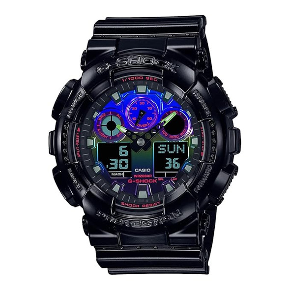 Casio G-SHOCK Virtual Rainbow Casual Men Analog-Digital Watch - Black & Multicolor | GA-100RGB-1ADR
