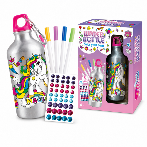 Unicorn DIY Color Your Own Water Bottle Kit | JX20420