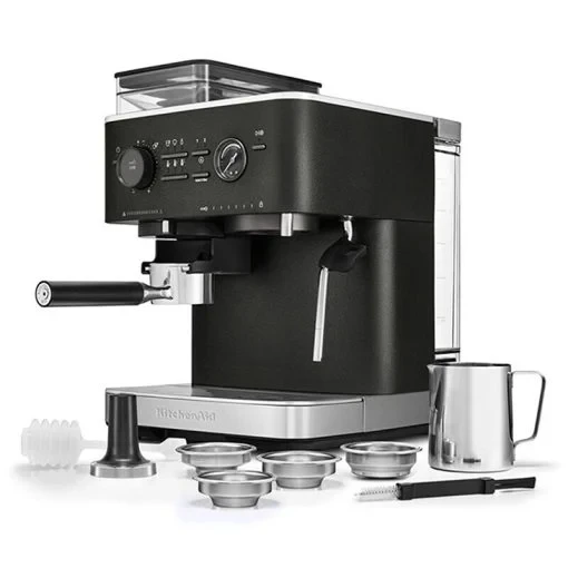 KitchenAid Semi-Automatic Espresso Machine with Burr Grinder Cast Iron Black | 5KES6551EBK