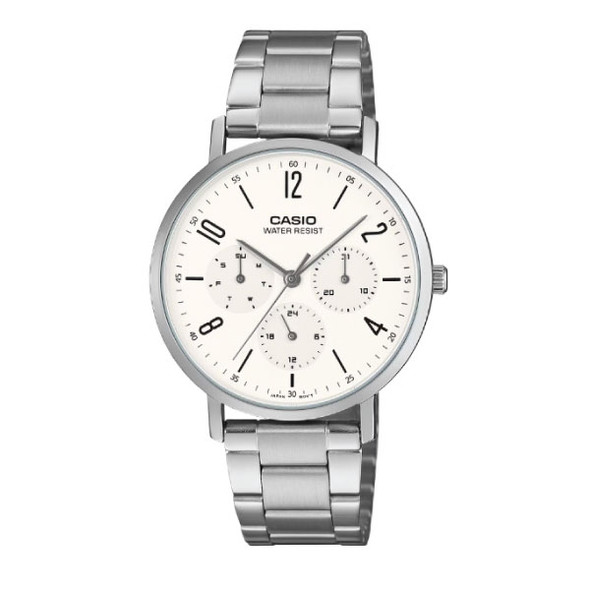 Casio Men 3-Hand Watch - Silver / White | MTP-VT06D-7BDF