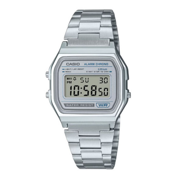 Casio Vintage Digital Unisex Metal Watch - Silver | A158WEA-7DF