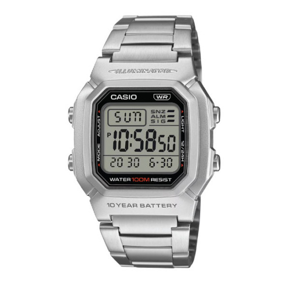 Casio Digital Men Watch - Silver | W-800HD-1AVDF