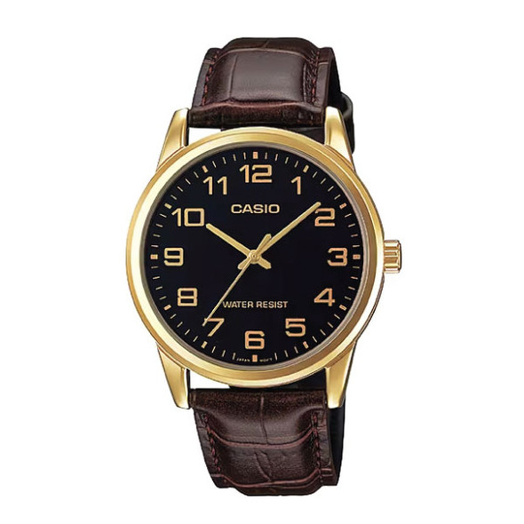 Casio Men 3-Hand Watch - Brown / Gold Plated | MTP-V001GL-1BUDF
