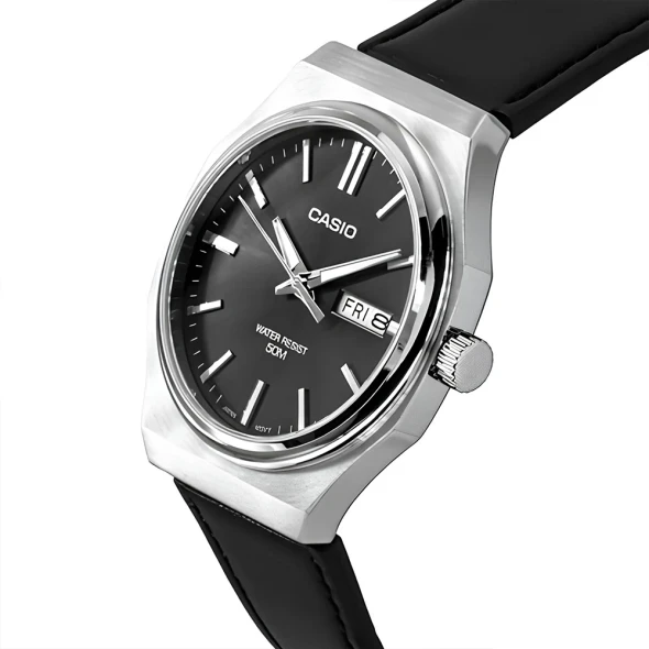 Casio Men 3-Hand Watch - Black / Silver | MTP-E735L-8AVDF