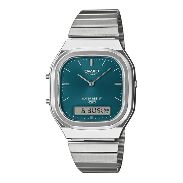 Casio Vintage Analog-Digital Unisex Watch - Blue / Silver | AQ-240E-3ADF