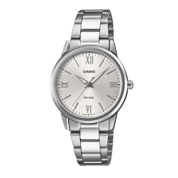 Casio Women Analog Watch - Silver / White | LTP-1303DD-7AVDF