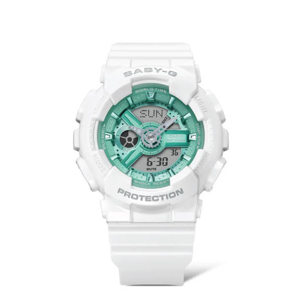 Casio Baby-G Women Analog-Digital Watch - White / Green | BA-110XWS-7ADR