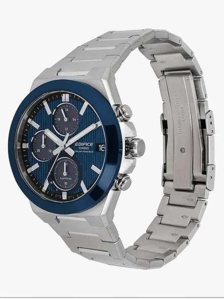 Casio Edifice Men Solar Chronograph Watch - Blue Silver | EFS-S650D-2ADF