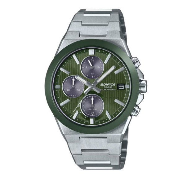 Casio Edifice Men Solar Chronograph Watch - Green Silver | EFS-S650D-3ADF