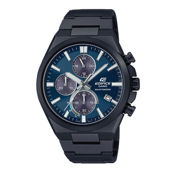 Casio Edifice Men Solar Chronograph Watch - Black Blue | EQS-950DC-2AVUDF