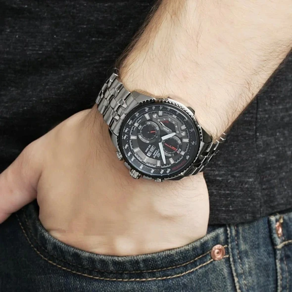 Casio Edifice Men Chronograph Watch - Silver Black | EF-558D-1AVUDF