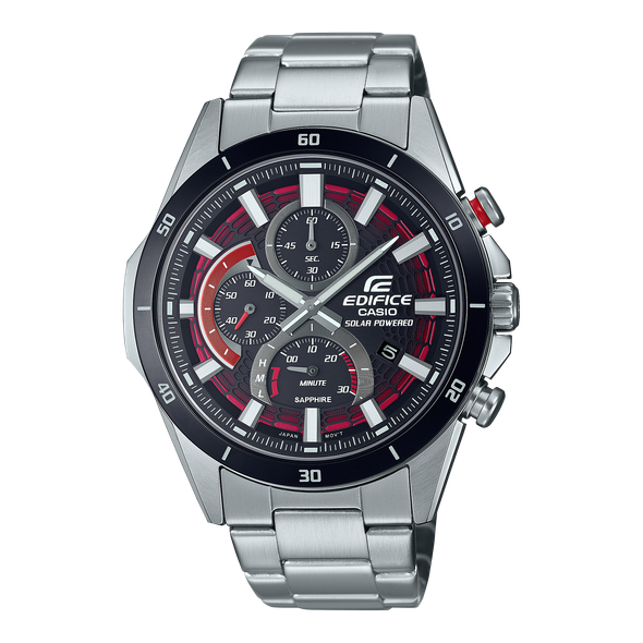 Casio Edifice SLIM Men Solar Chronograph Watch - Silver Black | EFS-S610DB-1AVUDF