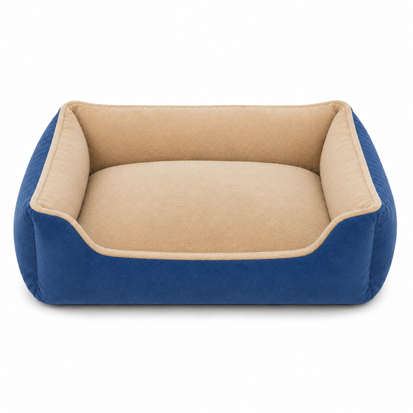 Cat Bed Medium 50cm Blue & Beige | CT-BD-M-BL-BG-50