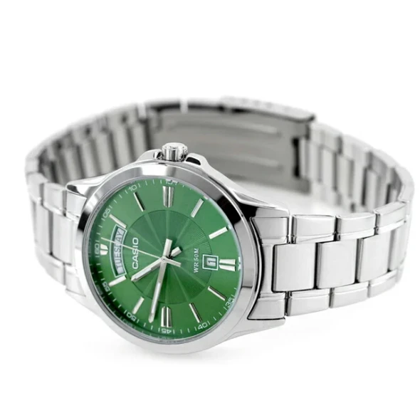 Casio Men 3-Hand Watch - Green / Silver | MTP-1381D-3AVDF