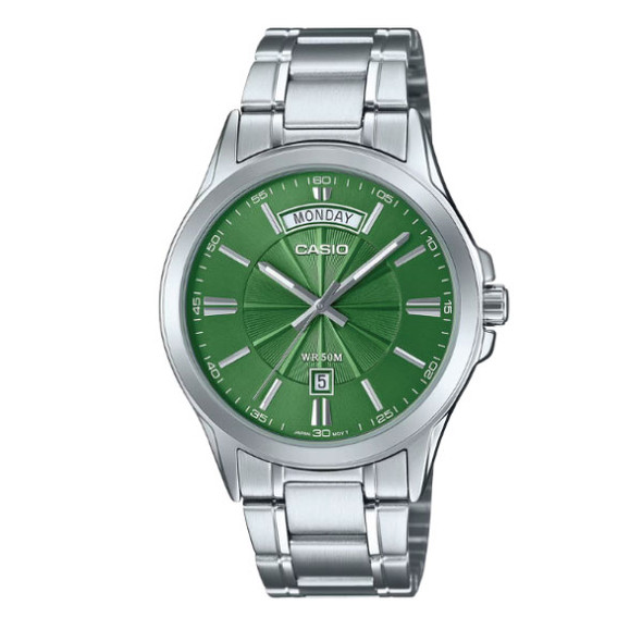 Casio Men 3-Hand Watch - Green / Silver | MTP-1381D-3AVDF
