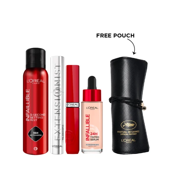 L'Oréal Paris Infallible Tinted & Locked Look Bundle + Free Pouch – 25% Off