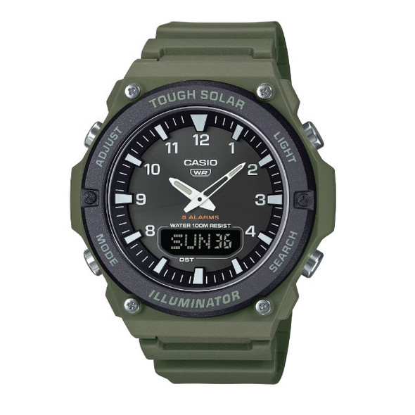 Casio Men Solar-Powered Analog-Digital Watch - Green | AQ-S820W-3BVDF
