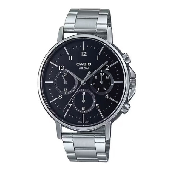 Casio Men 3-Hand Multi-Dial Watch - Black / Silver | MTP-E321D-1AVDF