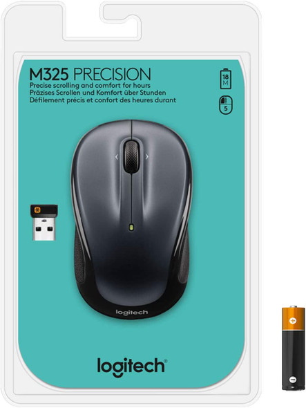 Logitech M325 Mouse Wireless, Dark Silver