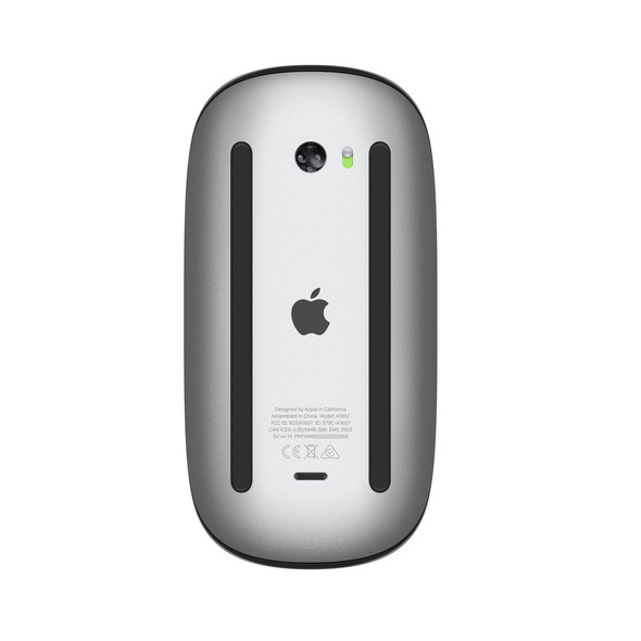 Apple Magic Mouse MMMQ3 black multi-touch surface wireless mouse on desk