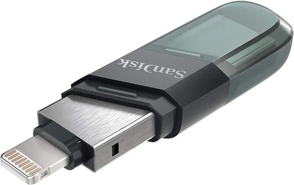 SanDisk iXpand Flash Drive Flip 64GB Dual Connector Lightning USB 3.1 iPhone iPad Backup SDIX90N-064G-GN6N