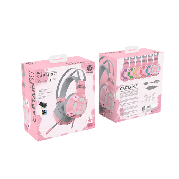 Fantech HG11 CAPTAIN 7.1 RGB Gaming Headset, Pink | HG11 CAPTAIN 7.1