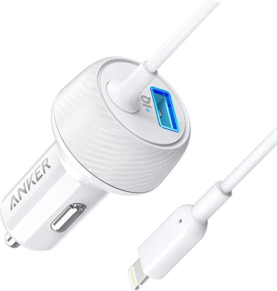 Anker PowerDrive Elite 2 Ports with Lightning Connector Car Charger, White | AN.A2214H21.WT
