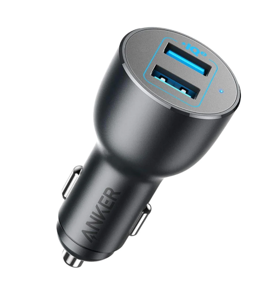 Anker PowerDrive III 2-Port Alloy 36W Car Charger, Black | AN.A2729H11.BK