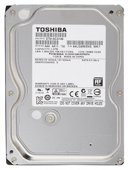 HDD Toshiba for laptop 1TB/1000GB 5400rpm Sata 7mm 2.5