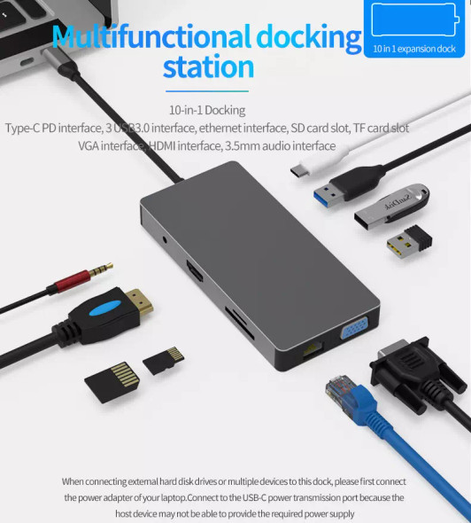 BlueEndless USB-C 10-Port Multi-Functional Hub | BS-HC101A