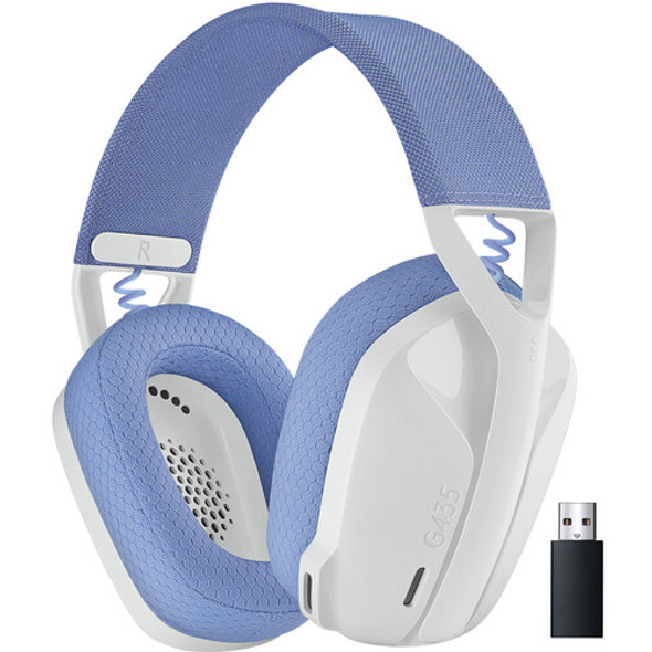 Logitech G435 Wireless Gaming Headset, White / Blue