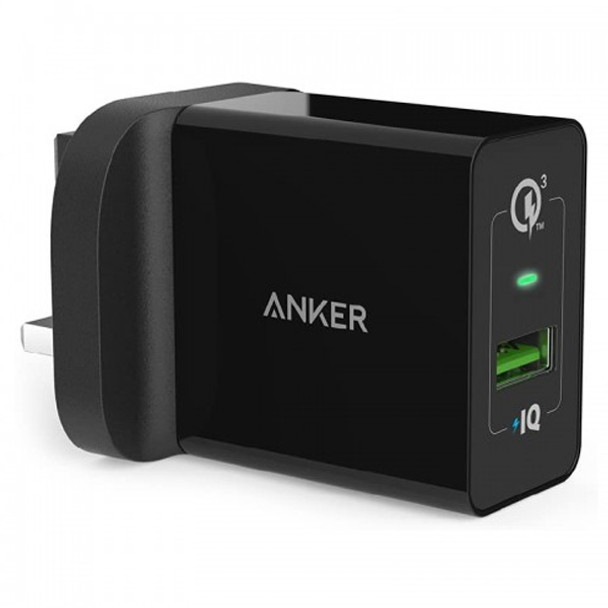 Anker A2013K18 PowerPort+ 1 with Quick Charge 3.0 Adapter, Black | AN.A2013K18.BK