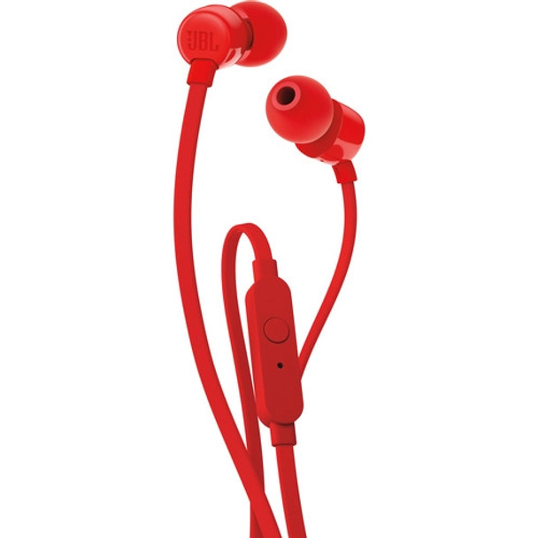 JBL T110 Pure Bass In-Ear Headphones - Red | JBLT110REDAM