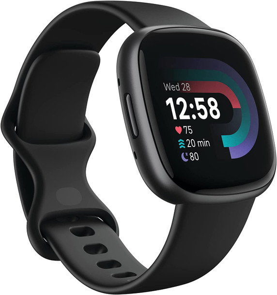 Fitbit Versa 4 Fitness Smartwatch - Black/Graphite Aluminum | FB523BKK