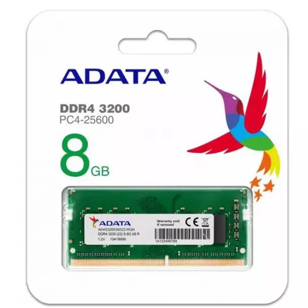 ADATA Premier 8GB DDR4 3200MHz SODIMM Laptop Memory with Heat Sink - Green