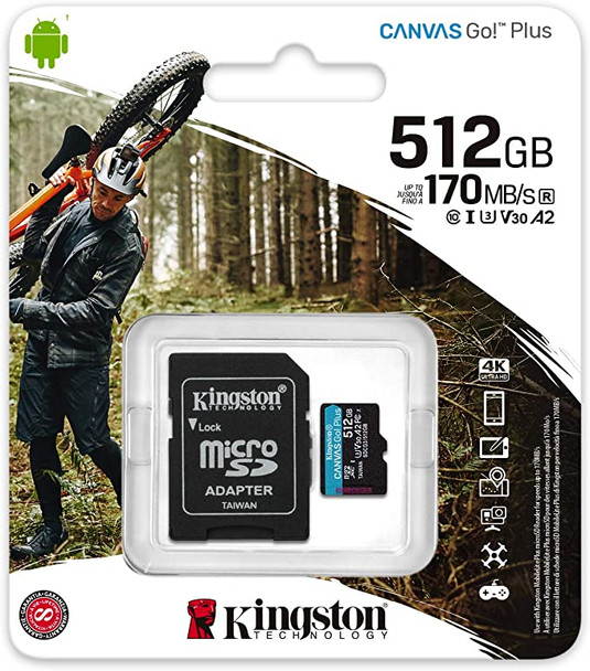 Kingston Micro SD 512gb 170Mb/s Canvas Go Plus | SDCG3/512GB