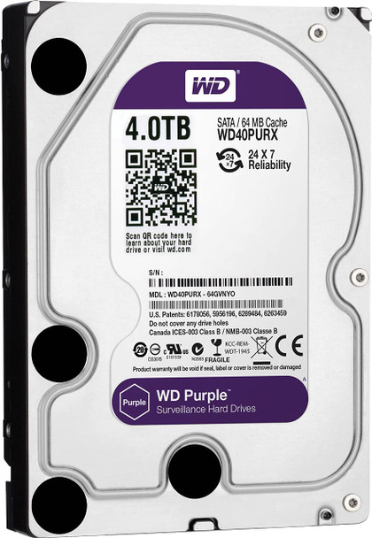 WD Purple 4TB 3.5" SATA Surveillance Internal HDD | WD40EJRX