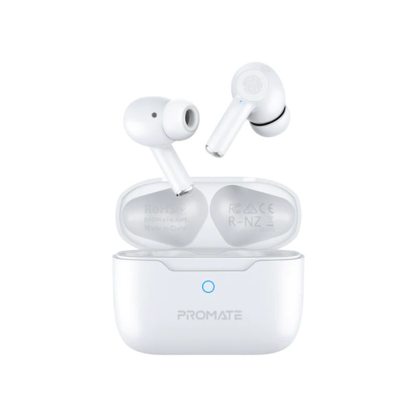 Promate High-Definition ANC TWS Earphones with intellitouch -White | ProPods