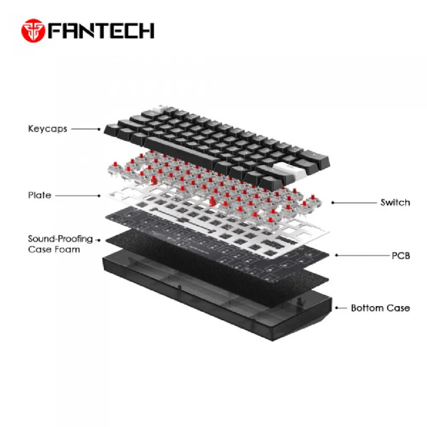 Fantech MK857 MAXFIT61 RGB Wired Mechanical Gaming Keyboard, Black | MK857