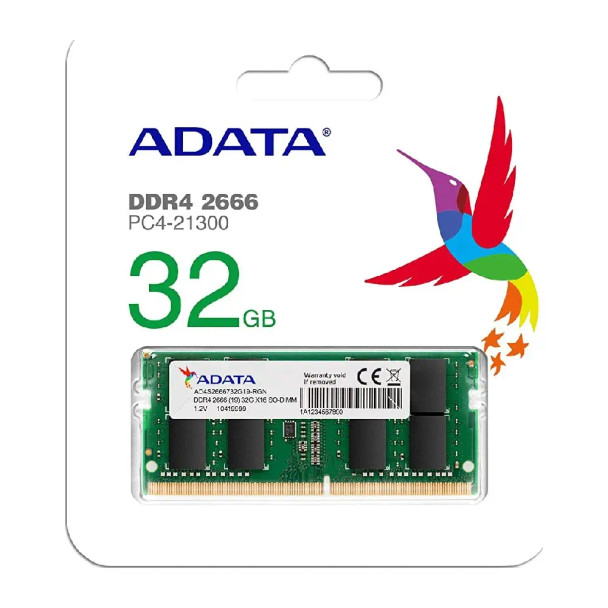 Adata 32GB 2666 DDR4 Memory SODIMM | AD4S2666732G19