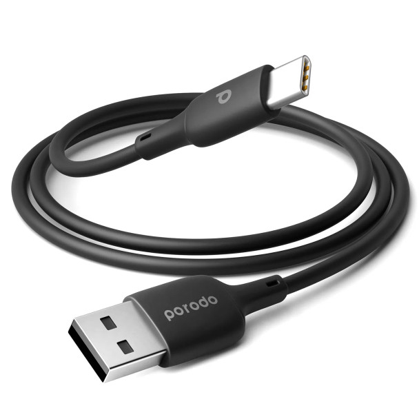 Porodo Blue PVC Lightning Cable, Black | PB-UA1MLC-BK