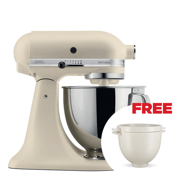 KitchenAid Artisan Series 4.8 L Tilt-Head Stand Mixer + Free Bowl, Linen | KADAP5KSM175PSEFL