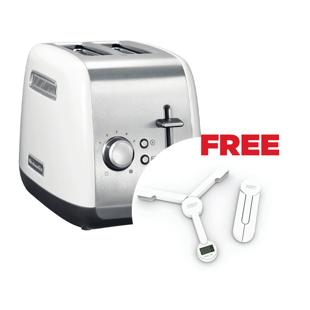 Kitchenaid Classic 2-Slot Toaster White + Free JJ 40071 | KADAP5KMT2115EWH