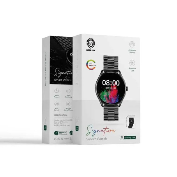 Green Lion Signature Smart Watch - Black | GNSIGSWBK