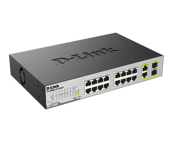 D-Link 18-Port Unmanaged PoE Switch |DES-1018MP