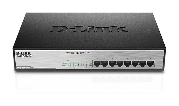 D-Link 8-port 10/100/1000Base-T Unmanaged PoE Switch |DGS-1008MP